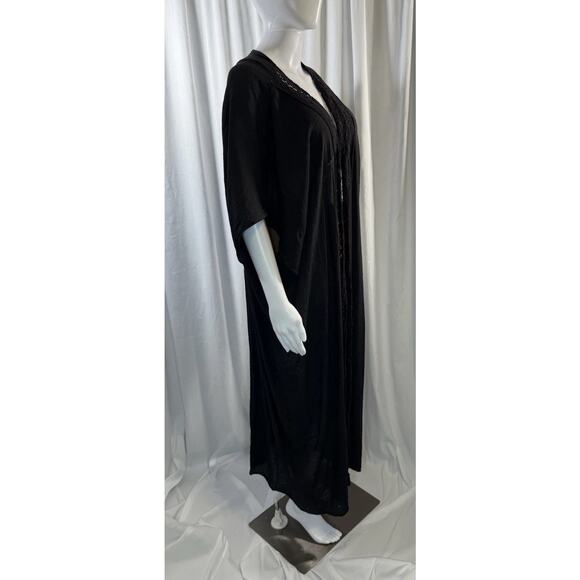 Boho Robe, Beach Cover up, Beach Robe, Black, Sz: OS, 83-15 - Picture 4 of 9